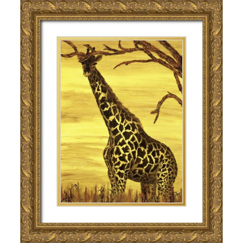 Gentle giant Gold Ornate Wood Framed Art Print with Double Matting by Blair, David