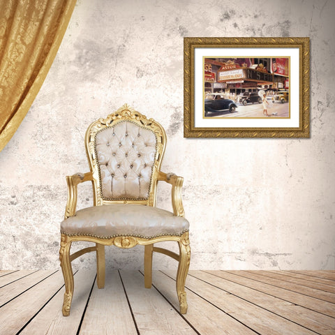 Los Angeles I Gold Ornate Wood Framed Art Print with Double Matting by Denis, E