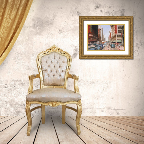 Los Angeles II Gold Ornate Wood Framed Art Print with Double Matting by Denis, E