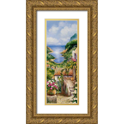 Ramatuelle II Gold Ornate Wood Framed Art Print with Double Matting by Erwin, Eric