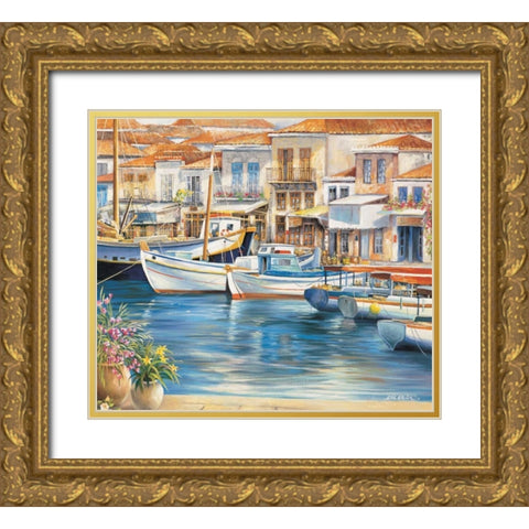 Ambiance de mediterranee II Gold Ornate Wood Framed Art Print with Double Matting by Erwin, Eric
