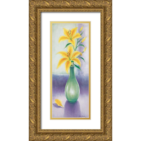 Shadows of Spring Gold Ornate Wood Framed Art Print with Double Matting by Erwin, Eric