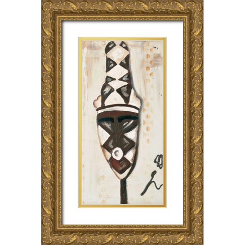African influence I Gold Ornate Wood Framed Art Print with Double Matting by Elki,O