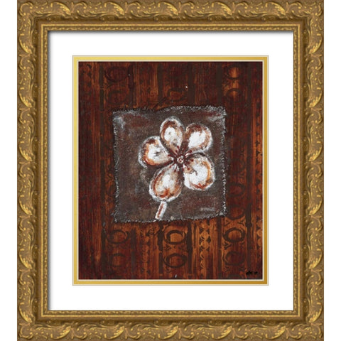 Decofloral I Gold Ornate Wood Framed Art Print with Double Matting by Elki,O