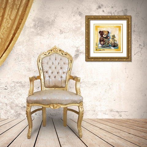 Bear feat Gold Ornate Wood Framed Art Print with Double Matting by Withaar, Rian