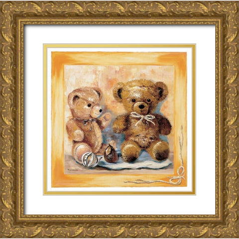 Bears Gold Ornate Wood Framed Art Print with Double Matting by Withaar, Rian