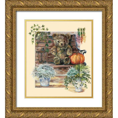Garden party II Gold Ornate Wood Framed Art Print with Double Matting by Withaar, Rian