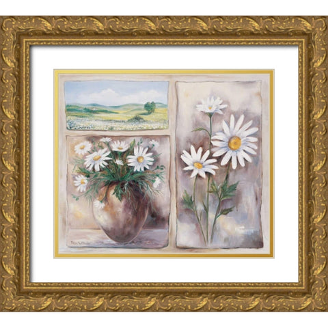 White trio Gold Ornate Wood Framed Art Print with Double Matting by Withaar, Rian