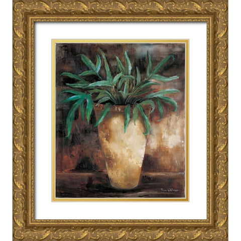 Fern Cretica Gold Ornate Wood Framed Art Print with Double Matting by Withaar, Rian