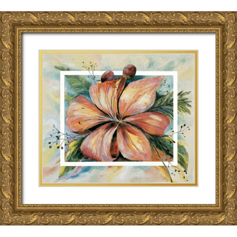 Freesias in fantasy I Gold Ornate Wood Framed Art Print with Double Matting by Withaar, Rian