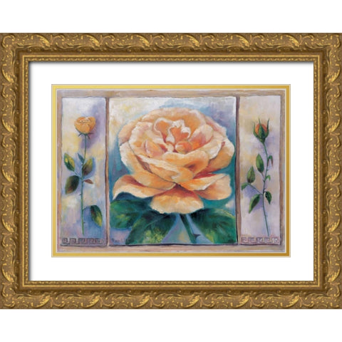 Rose composition Gold Ornate Wood Framed Art Print with Double Matting by Withaar, Rian