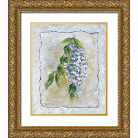 White Laburnum Gold Ornate Wood Framed Art Print with Double Matting by Withaar, Rian