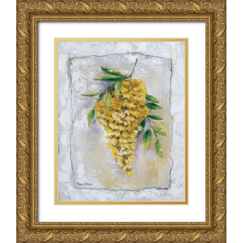 Yellow Laburnum Gold Ornate Wood Framed Art Print with Double Matting by Withaar, Rian