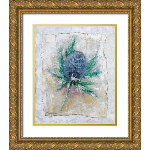Thistle bud Gold Ornate Wood Framed Art Print with Double Matting by Withaar, Rian