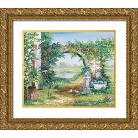 Let the garden go Gold Ornate Wood Framed Art Print with Double Matting by Withaar, Rian