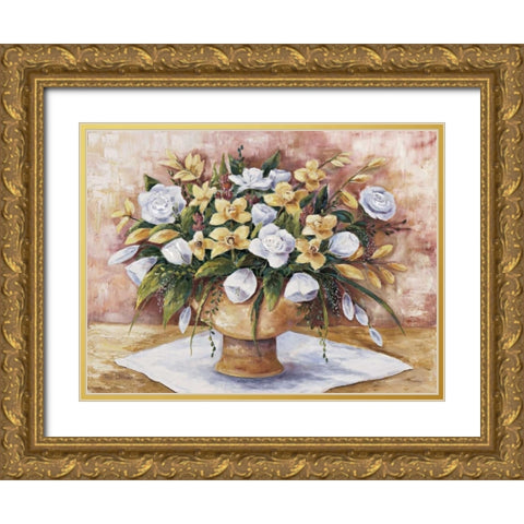 Wonderful bouquet Gold Ornate Wood Framed Art Print with Double Matting by Withaar, Rian