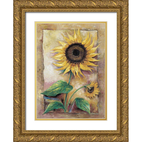 Beautiful sunflower Gold Ornate Wood Framed Art Print with Double Matting by Withaar, Rian
