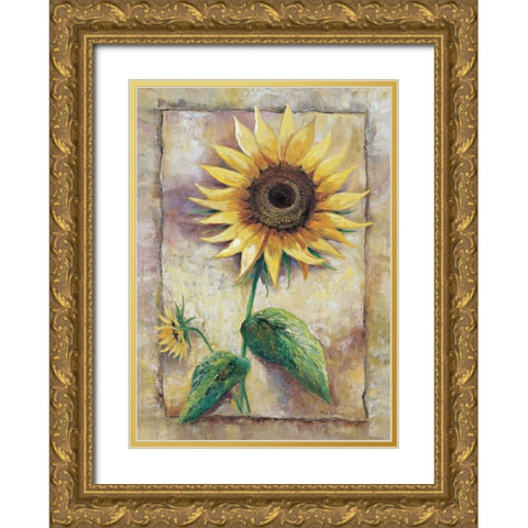 Magnificent sunflower Gold Ornate Wood Framed Art Print with Double Matting by Withaar, Rian