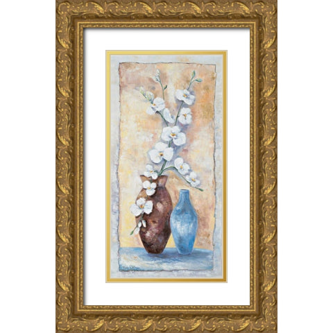 Orchid composition I Gold Ornate Wood Framed Art Print with Double Matting by Withaar, Rian