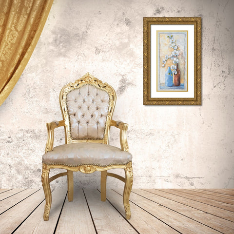 Orchid composition II Gold Ornate Wood Framed Art Print with Double Matting by Withaar, Rian