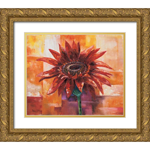 The eye of the flower Gold Ornate Wood Framed Art Print with Double Matting by Withaar, Rian