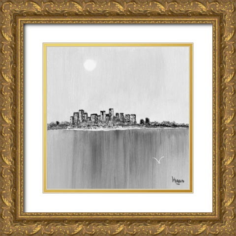 New York Skyline I Gold Ornate Wood Framed Art Print with Double Matting by de Bruijn, Hans