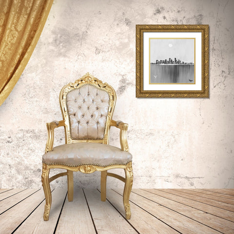 New York Skyline II Gold Ornate Wood Framed Art Print with Double Matting by de Bruijn, Hans