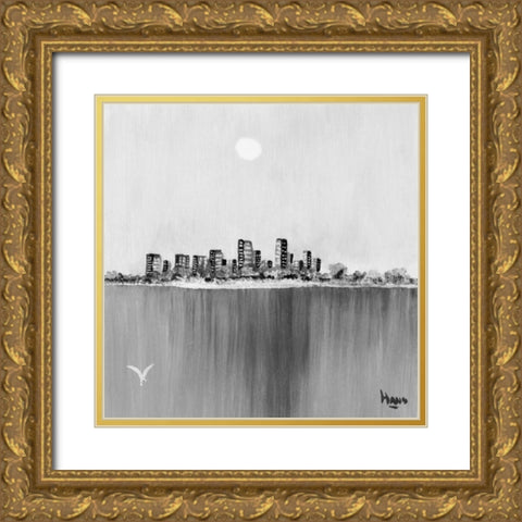 New York Skyline II Gold Ornate Wood Framed Art Print with Double Matting by de Bruijn, Hans