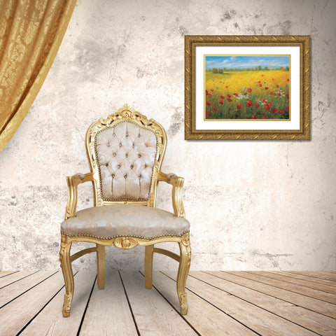 Sparkling field I Gold Ornate Wood Framed Art Print with Double Matting by Scholnhammer, Heinz