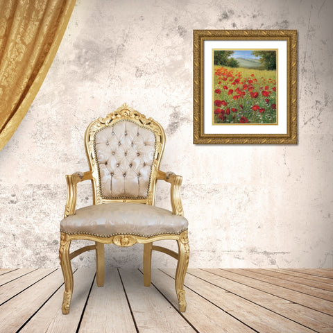 Sparkling field II Gold Ornate Wood Framed Art Print with Double Matting by Scholnhammer, Heinz