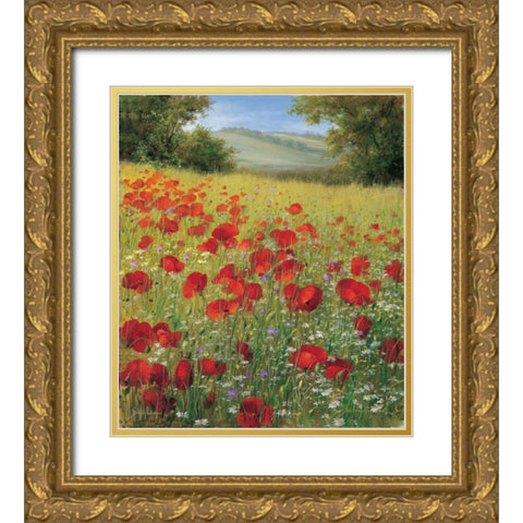 Sparkling field II Gold Ornate Wood Framed Art Print with Double Matting by Scholnhammer, Heinz