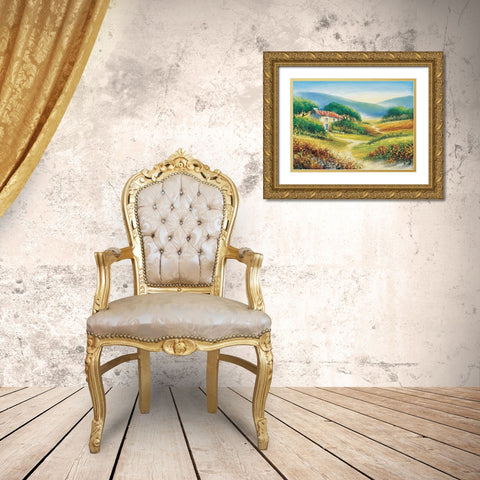 A path of purpose Gold Ornate Wood Framed Art Print with Double Matting by de Jong, Johan
