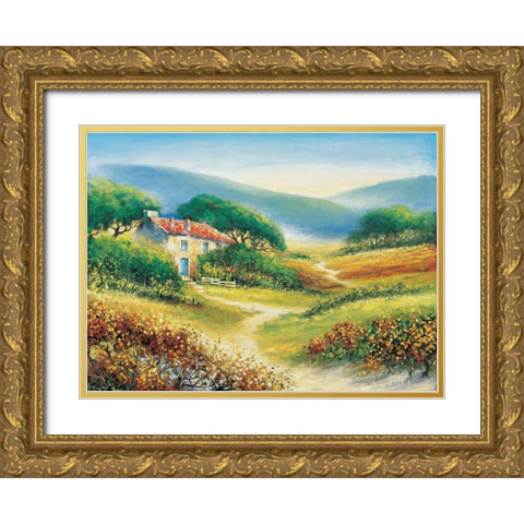 A path of purpose Gold Ornate Wood Framed Art Print with Double Matting by de Jong, Johan