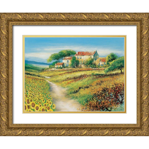 A path of promise Gold Ornate Wood Framed Art Print with Double Matting by de Jong, Johan