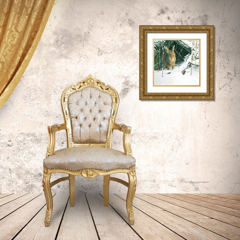 Rabbit  Gold Ornate Wood Framed Art Print with Double Matting by Weenink, Jan