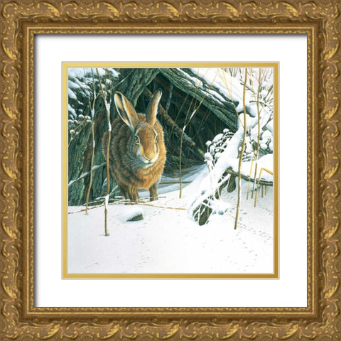 Rabbit  Gold Ornate Wood Framed Art Print with Double Matting by Weenink, Jan