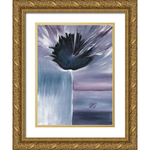 Purple bleu IV Gold Ornate Wood Framed Art Print with Double Matting by Peters, Kristel