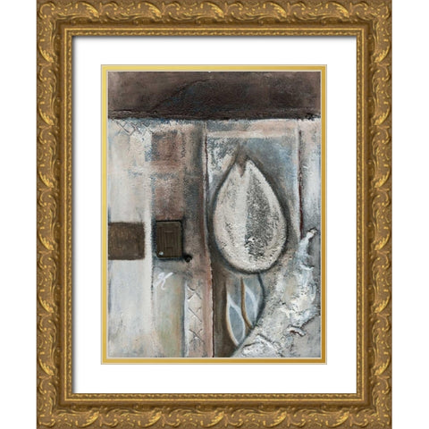 Tulipo Brown II Gold Ornate Wood Framed Art Print with Double Matting by Peters, Kristel