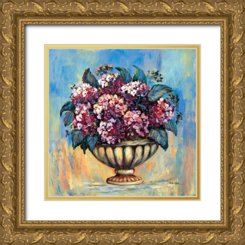 Red hydrangea delight Gold Ornate Wood Framed Art Print with Double Matting by Schottler, Katharina