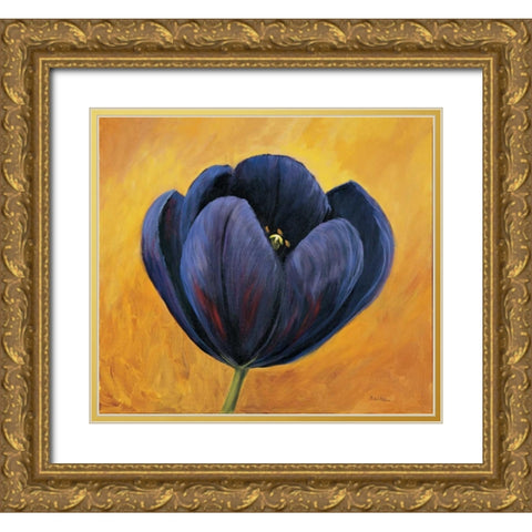 Purple tulip II Gold Ornate Wood Framed Art Print with Double Matting by Schottler, Katharina