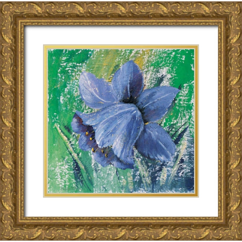 Purple calyx Gold Ornate Wood Framed Art Print with Double Matting by Schottler, Katharina