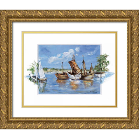 Peaceful scene Gold Ornate Wood Framed Art Print with Double Matting by Schottler, Katharina