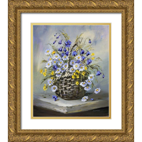 Colourful basket Gold Ornate Wood Framed Art Print with Double Matting by Schottler, Katharina