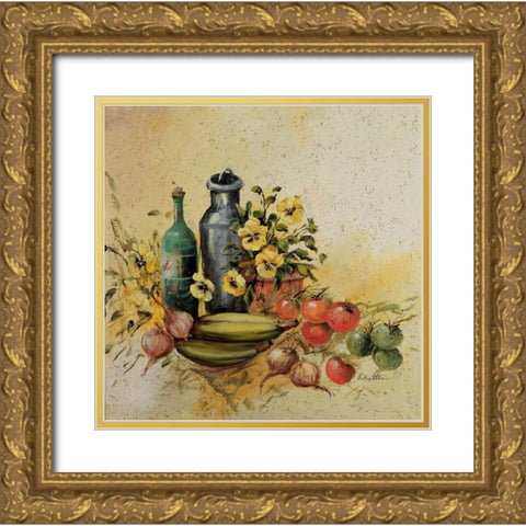 Mediterranean comp. I Gold Ornate Wood Framed Art Print with Double Matting by Schottler, Katharina