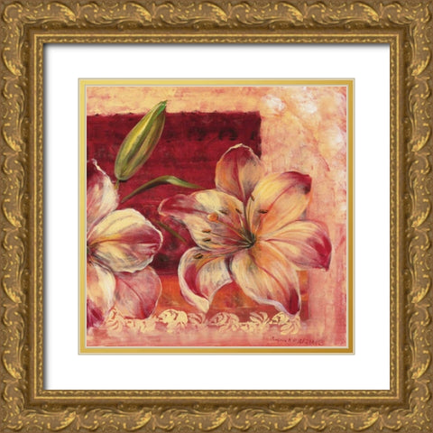 Classic Flower lV Gold Ornate Wood Framed Art Print with Double Matting by Schottler, Katharina