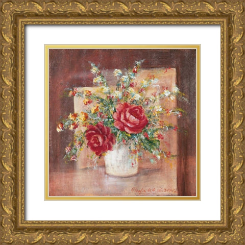 Flores Espanol l Gold Ornate Wood Framed Art Print with Double Matting by Schottler, Katharina