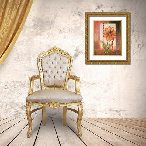 Flores Power l Gold Ornate Wood Framed Art Print with Double Matting by Schottler, Katharina