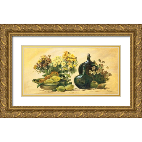 Stillife II Gold Ornate Wood Framed Art Print with Double Matting by Schottler, Katharina
