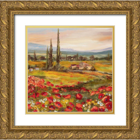 Trytic II Gold Ornate Wood Framed Art Print with Double Matting by Schottler, Katharina