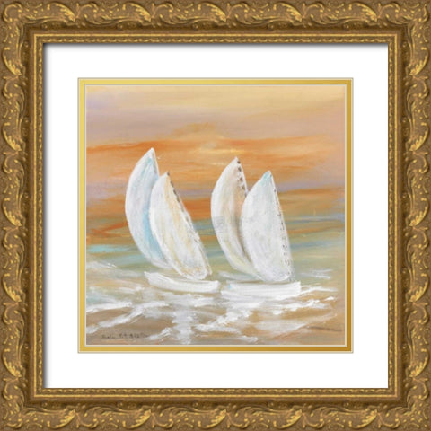 Sailing II Gold Ornate Wood Framed Art Print with Double Matting by Schottler, Katharina